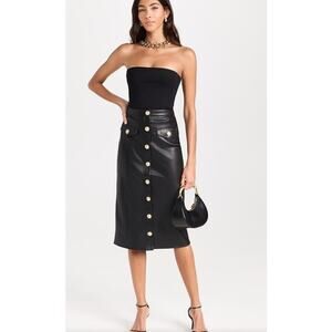 L'agence Milann Vegan Leather Skirt
